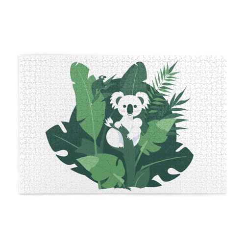Puzzles1000 Teile Yyhwhjde Koala auf Ast druckt hochwertiges Holzpuzzle für Erwachsene und Kinder, lustige Puzzles, Stressabbau-Puzzles von YYHWHJDE