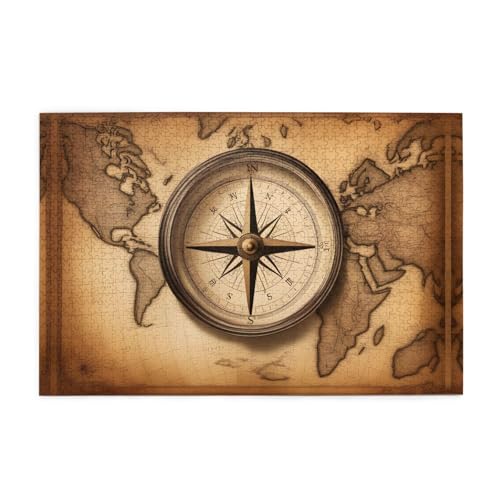 Puzzles1000 Teile Yyhwhjde Kompass und Alte Weltkarte Bild Pädagogische Intellektuelle Holzpuzzles Lustige Puzzles Stressabbau Puzzles Puzzles1000 Teile Yyhwhjde Kompass und Alte Weltkarte Bild Pädagogische Intellektuelle Holzpuzzles Lustige Puzzles Stressabbau Puzzles von YYHWHJDE
