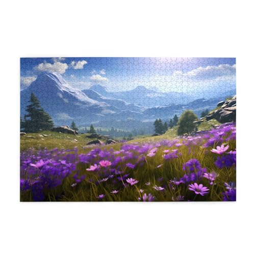 Puzzles1000 Teile Yyhwhjde Natur Lila Blumen Wiese Berg Szenische Drucke Pädagogische Intellektuelle Holzpuzzles Lustige Puzzles Stressabbau-Spiel Puzzles1000 Teile Yyhwhjde Natur Lila Blumen Wiese Berg Szenische Drucke Pädagogische Intellektuelle Holzpuzzles Lustige Puzzles Stressabbau-Spiel von YYHWHJDE