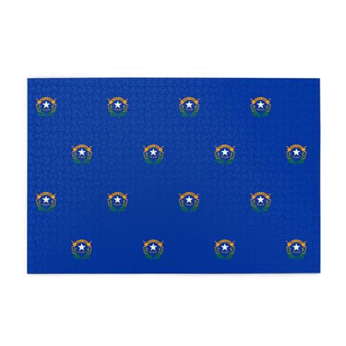 Puzzles1000 Teile Yyhwhjde Nevada Staatsflagge Muster Qualität Holzpuzzle für Erwachsene und Kinder, lustige Puzzles, Stressabbau Puzzles von YYHWHJDE