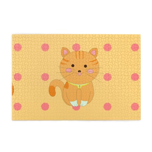 Puzzles1000 Teile Yyhwhjde Niedliche Cartoon-Kätzchen-Drucke, hochwertiges Holzpuzzle für Erwachsene und Kinder, lustige Puzzles, Stressabbau-Puzzles von YYHWHJDE
