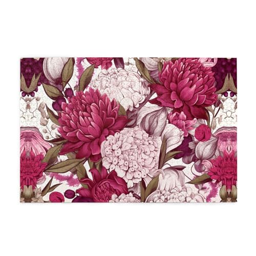 Puzzles1000 Teile Yyhwhjde Offene Mondblumen-Drucke, hochwertiges Holzpuzzle für Erwachsene und Kinder, lustige Puzzles, Stressabbau-Puzzles von YYHWHJDE