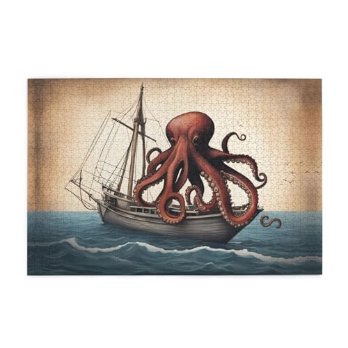 Puzzles1000 Teile Yyhwhjde Oktopus und Boot Bild Pädagogische Intellektuelle Holzpuzzles Lustige Puzzles Stressabbau Puzzles Puzzles1000 Teile Yyhwhjde Oktopus und Boot Bild Pädagogische Intellektuelle Holzpuzzles Lustige Puzzles Stressabbau Puzzles von YYHWHJDE