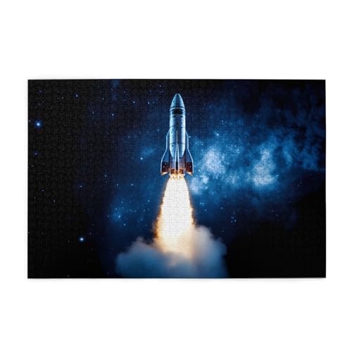 Puzzles1000 Teile Yyhwhjde Raketenstart Drucke Pädagogische Intellektuelle Holzpuzzles Lustige Puzzles Stressabbau-Spiel von YYHWHJDE