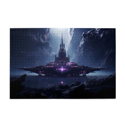 Puzzles1000 Teile Yyhwhjde Raumschiff im Tal druckt pädagogische intellektuelle Holzpuzzles, lustige Puzzles, Stressabbau-Spiel von YYHWHJDE
