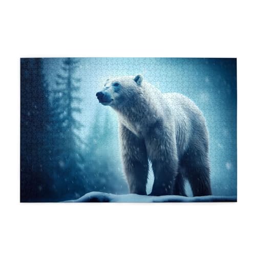 Puzzles1000 Teile Yyhwhjde Schneebärkönig druckt pädagogische intellektuelle Holzpuzzles, lustige Puzzles, Stressabbau-Spiel von YYHWHJDE