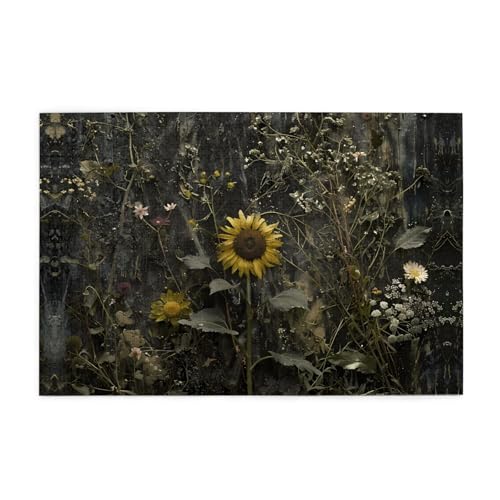 Puzzles1000 Teile Yyhwhjde Sonnenblumen am Berghang Drucke Pädagogische Intellektuelle Holzpuzzles, lustige Puzzles, Stressabbau-Spiel von YYHWHJDE