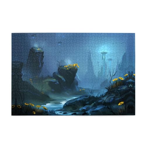 Puzzles1000 Teile Yyhwhjde Stein Wilde Chrysanthemen Drucke Pädagogische Intellektuelle Holzpuzzles Lustige Puzzles Stressabbau-Spiel von YYHWHJDE