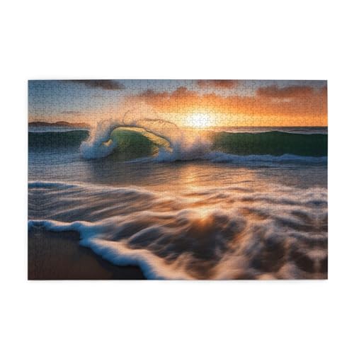 Puzzles1000 Teile Yyhwhjde Strand Welle Sonnenuntergang Bild Pädagogische Intellektuelle Holzpuzzles Lustige Puzzles Stressabbau Puzzles Puzzles1000 Teile Yyhwhjde Strand Welle Sonnenuntergang Bild Pädagogische Intellektuelle Holzpuzzles Lustige Puzzles Stressabbau Puzzles von YYHWHJDE
