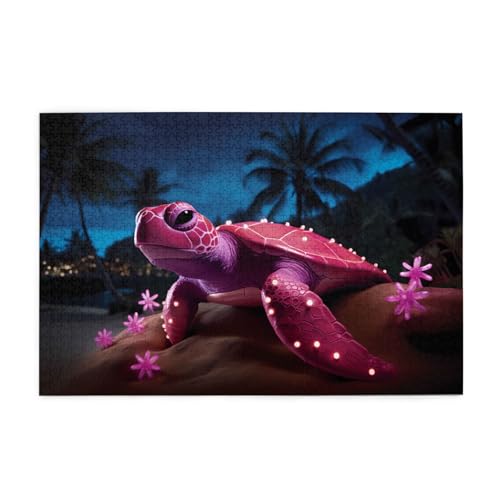 Puzzles1000 Teile Yyhwhjde Strandschildkröte Muster Qualität Holzpuzzle für Erwachsene und Kinder, lustige Puzzles, Stressabbau Puzzles von YYHWHJDE