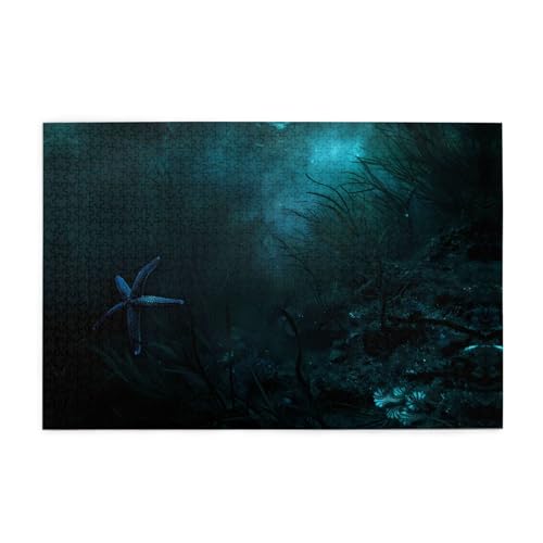 Puzzles1000 Teile Yyhwhjde Tiefsee Seestern Drucke Qualität Holzpuzzle für Erwachsene und Kinder, lustige Puzzles, Stressabbau Puzzles von YYHWHJDE