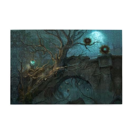 Puzzles1000 Teile Yyhwhjde Verfallene Bogenbrücke Drucke, hochwertiges Holzpuzzle für Erwachsene und Kinder, lustige Puzzles, stressabbauende Puzzles von YYHWHJDE