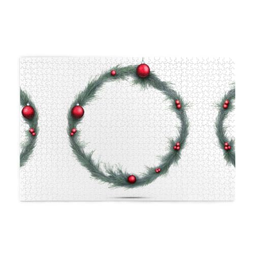 Puzzles1000 Teile Yyhwhjde Weihnachtskranz Bild Pädagogische Intellektuelle Holzpuzzles Lustige Puzzles Stressabbau Puzzles von YYHWHJDE
