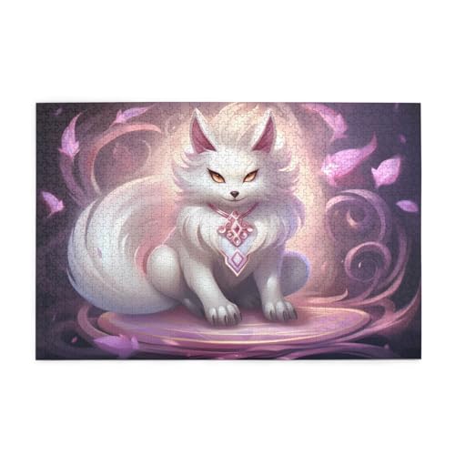 Puzzles1000 Teile Yyhwhjde Weißfuchs Drucke Pädagogische Intellektuelle Holzpuzzles, lustige Puzzles, Stressabbau-Spiel von YYHWHJDE