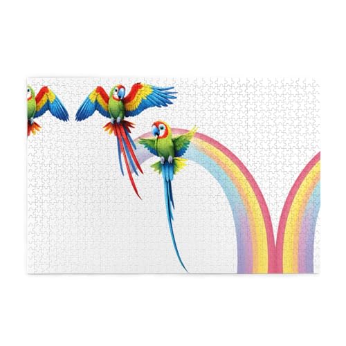 Puzzles1000 Teile Yyhwhjde Zweiköpfige Papageien-Drucke, hochwertiges Holzpuzzle für Erwachsene und Kinder, lustige Puzzles, Stressabbau-Puzzles von YYHWHJDE