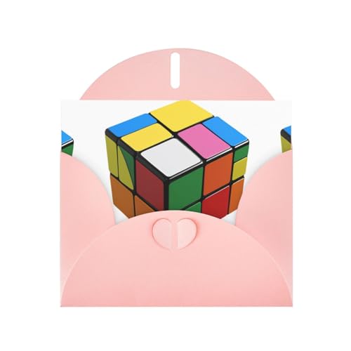 Rosa YYHWHJDE Puzzle-Zauberwürfel-Druck-Grußkarte für Weihnachten, Geburtstag, Valentinstag, Hochzeitstag und Partys von YYHWHJDE
