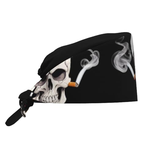 YYHWHJDE Atmungsaktive Arbeitsmütze mit Totenkopf-Motiv, mit Weihnachtsmannmütze, rauchender Druck, hochwertiger Pfirsichhaut-Samt, verstellbar, weich, vielseitig YYHWHJDE Atmungsaktive Arbeitsmütze mit Totenkopf-Motiv, mit Weihnachtsmannmütze, rauchender Druck, hochwertiger Pfirsichhaut-Samt, verstellbar, weich, vielseitig von YYHWHJDE