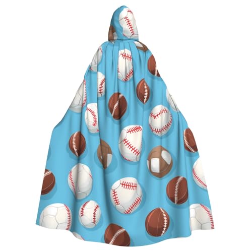 YYHWHJDE Baseball-, Basketball-, Fußball-, Hockey-Muster, Halloween, Erwachsenen-Kapuzenumhang, ohne Reißverschluss, bequem für Kostümpartys YYHWHJDE Baseball-, Basketball-, Fußball-, Hockey-Muster, Halloween, Erwachsenen-Kapuzenumhang, ohne Reißverschluss, bequem für Kostümpartys von YYHWHJDE