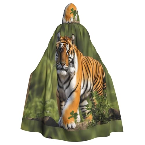 YYHWHJDE Bengalischer Tiger-Druck, Halloween-Umhang mit Kapuze für Erwachsene für Partys und Kostüme YYHWHJDE Bengalischer Tiger-Druck, Halloween-Umhang mit Kapuze für Erwachsene für Partys und Kostüme von YYHWHJDE