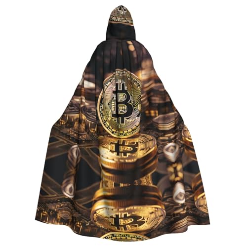 YYHWHJDE Bitcoin Kapuzenumhang für Halloween, Erwachsene, für Party, Kostüm, Cosplay, Bühne, Maskerade, Thema, Tanz, Comic Con von YYHWHJDE