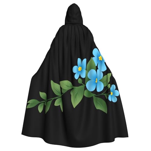 YYHWHJDE Blühender kleiner blauer Blumendruck, Halloween-Umhang mit Kapuze für Erwachsene für Partys und Kostüme YYHWHJDE Blühender kleiner blauer Blumendruck, Halloween-Umhang mit Kapuze für Erwachsene für Partys und Kostüme von YYHWHJDE