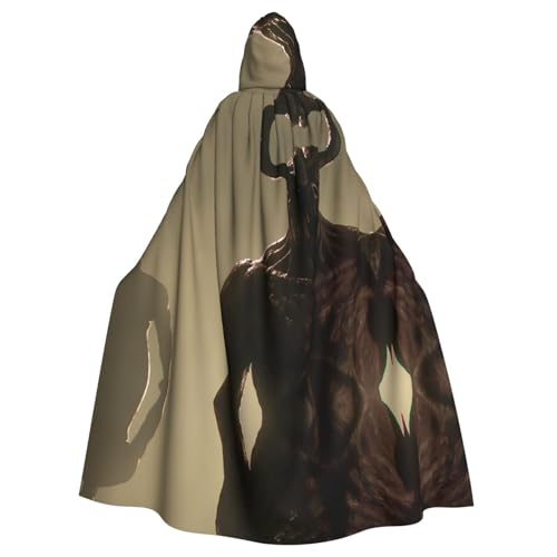 YYHWHJDE Bullhorn Monster Printing Halloween Adult Hooded Cloak for Parties and Costume Events von YYHWHJDE