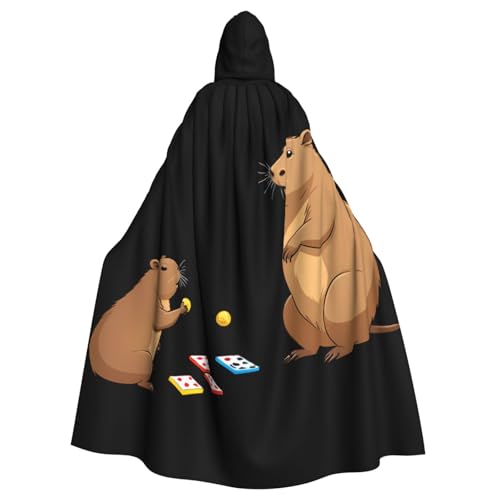 YYHWHJDE Capybara Umhang mit Kapuze für Erwachsene, ohne Reißverschluss, bequem für Kostümpartys von YYHWHJDE