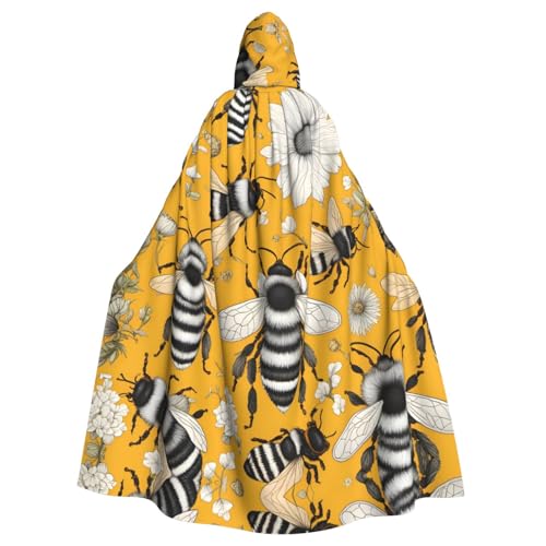 YYHWHJDE Cartoon-Bienen-Druck, Halloween-Umhang mit Kapuze für Erwachsene für Partys und Kostümveranstaltungen YYHWHJDE Cartoon-Bienen-Druck, Halloween-Umhang mit Kapuze für Erwachsene für Partys und Kostümveranstaltungen von YYHWHJDE