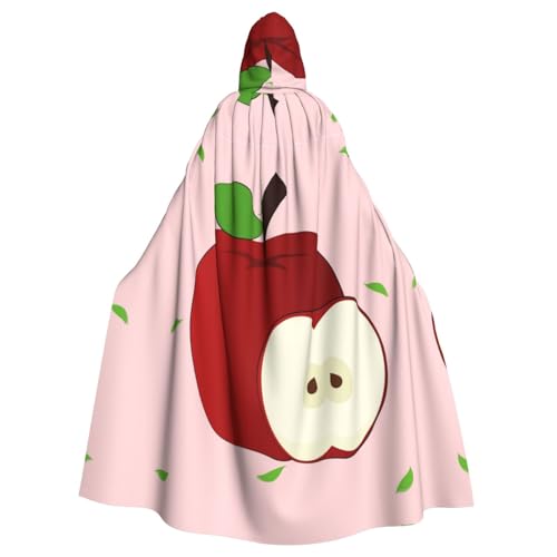 YYHWHJDE Cartoon Red Fruit Picture Halloween Adult Hooded Cloak for Role-Playing, Costumes, and Theme Parties von YYHWHJDE