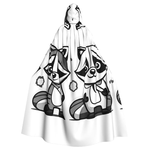 YYHWHJDE Cartoon-Waschbär-Druck, Halloween-Umhang mit Kapuze für Erwachsene für Partys und Kostümveranstaltungen YYHWHJDE Cartoon-Waschbär-Druck, Halloween-Umhang mit Kapuze für Erwachsene für Partys und Kostümveranstaltungen von YYHWHJDE