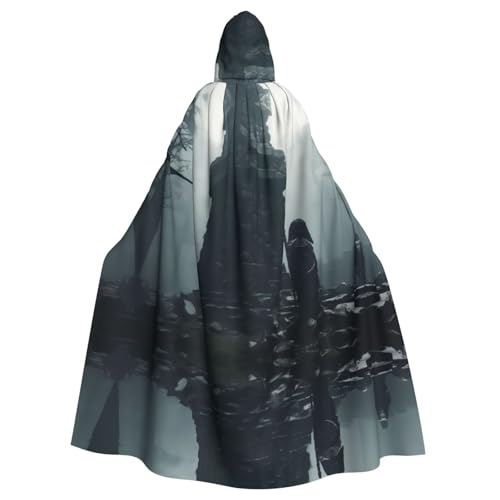 YYHWHJDE Castle Evil Curse Picture Halloween Adult Hooded Cloak for Role-Playing, Costumes, and Theme Parties von YYHWHJDE