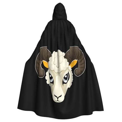 YYHWHJDE Coole Schafhorn-Maske, Muster, Halloween, Erwachsenen-Kapuzenumhang, ohne Reißverschluss, bequem für Kostümpartys YYHWHJDE Coole Schafhorn-Maske, Muster, Halloween, Erwachsenen-Kapuzenumhang, ohne Reißverschluss, bequem für Kostümpartys von YYHWHJDE