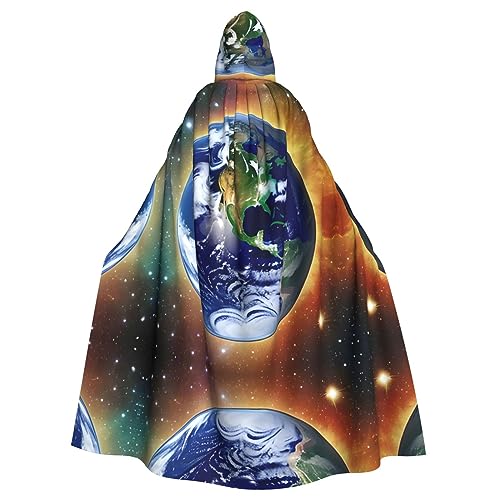 YYHWHJDE Cosmic Earth Prints Halloween Erwachsene Kapuzenumhang für Partys und Kostüme von YYHWHJDE