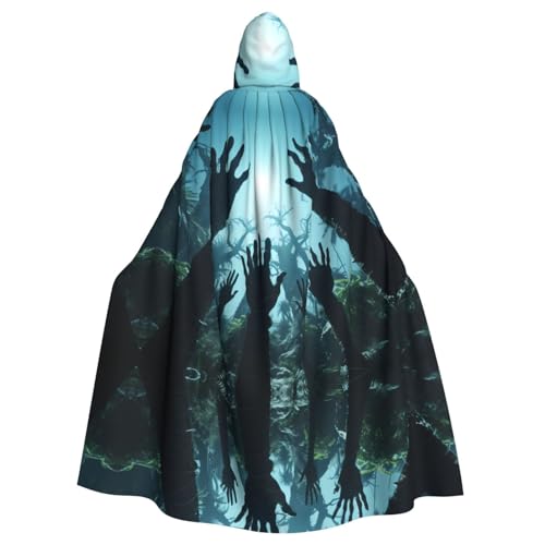 YYHWHJDE Deep Woods Monster Handbild Halloween Erwachsene Kapuzenumhang für Rollenspiele, Kostüme und Themenpartys von YYHWHJDE