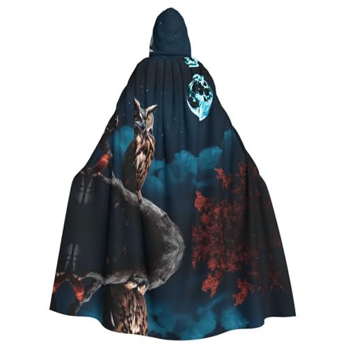 YYHWHJDE Dunkle Eule Bild Halloween Erwachsene Kapuzenumhang für Rollenspiele, Kostüme und Themenpartys YYHWHJDE Dunkle Eule Bild Halloween Erwachsene Kapuzenumhang für Rollenspiele, Kostüme und Themenpartys von YYHWHJDE