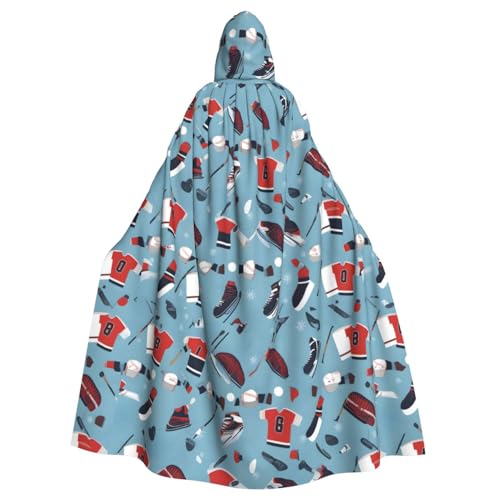 YYHWHJDE Eishockey-Muster, Halloween-Umhang mit Kapuze für Erwachsene für Partys und Kostüme YYHWHJDE Eishockey-Muster, Halloween-Umhang mit Kapuze für Erwachsene für Partys und Kostüme von YYHWHJDE