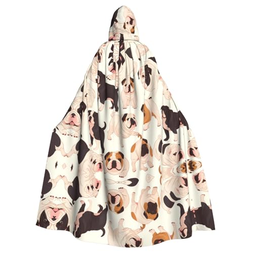 YYHWHJDE Englische Bulldoggen Druck Halloween Erwachsene Kapuzenumhang für Partys und Kostüme YYHWHJDE Englische Bulldoggen Druck Halloween Erwachsene Kapuzenumhang für Partys und Kostüme von YYHWHJDE