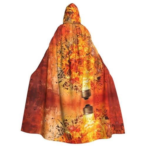 YYHWHJDE Exploding Bulbs Picture Halloween Adult Hooded Cloak for Role-Playing, Costumes, and Theme Parties von YYHWHJDE