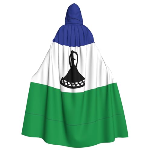 YYHWHJDE Flagge von Lesotho Druck Halloween Erwachsene Kapuzenumhang für Partys und Kostümveranstaltungen von YYHWHJDE