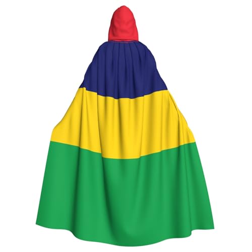 YYHWHJDE Flagge von Mauritius Prints Halloween Erwachsene Kapuzenumhang für Partys und Kostüme von YYHWHJDE
