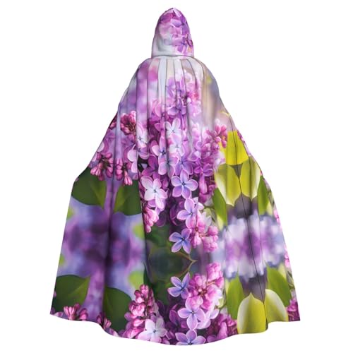 YYHWHJDE Framing Lilac Flowers in Blossom Prints Halloween Adult Hooded Cloak for Parties and Costumes von YYHWHJDE
