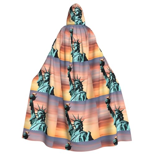 YYHWHJDE Freiheitsstatue Prints Halloween Erwachsene Kapuzenumhang für Partys und Kostüme von YYHWHJDE