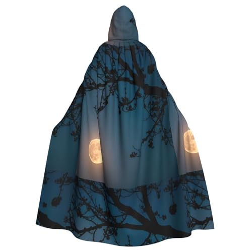 YYHWHJDE Full Moon High In The Sky Muster Halloween Erwachsene Kapuzenumhang – Super großer Kapuzenumhang ohne Reißverschluss von YYHWHJDE