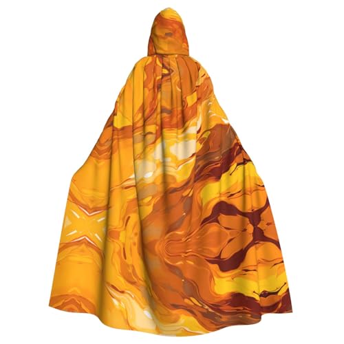 YYHWHJDE Gelber Läufer Muster Halloween Erwachsene Kapuzenumhang für Party Kostüm Cosplay Bühne Maskerade Thema Tanz Comic Con von YYHWHJDE