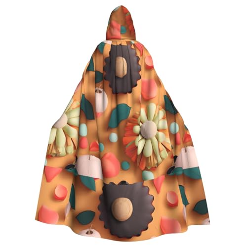 YYHWHJDE Geschnittenes Papier mit buntem Sonnenblumen-Muster, Halloween-Umhang mit Kapuze, Umhang für Erwachsene, ohne Reißverschluss, bequem für Kostümpartys YYHWHJDE Geschnittenes Papier mit buntem Sonnenblumen-Muster, Halloween-Umhang mit Kapuze, Umhang für Erwachsene, ohne Reißverschluss, bequem für Kostümpartys von YYHWHJDE