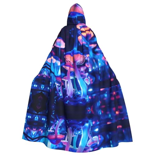 YYHWHJDE Glowing Mushroom Picture Halloween Adult Hooded Cloak for Role-Playing, Costumes, and Theme Parties von YYHWHJDE