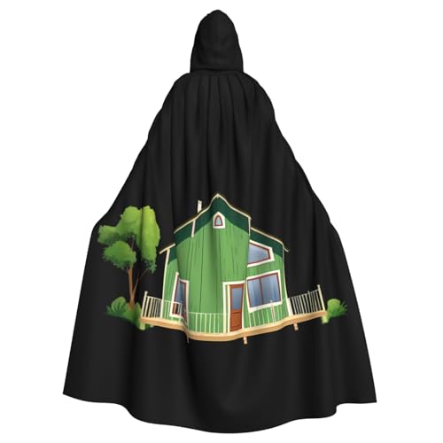YYHWHJDE Grüner Holzhausdruck Halloween Erwachsene Kapuzenumhang für Partys und Kostüme YYHWHJDE Grüner Holzhausdruck Halloween Erwachsene Kapuzenumhang für Partys und Kostüme von YYHWHJDE
