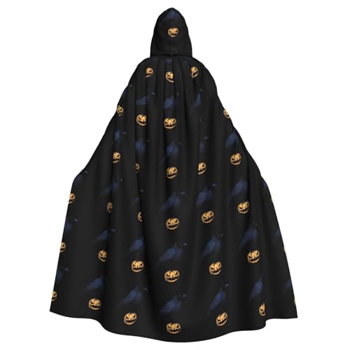 YYHWHJDE Gruseliger Kürbis und schwarze Krähe Bild Halloween Erwachsene Kapuzenumhang für Rollenspiele, Kostüme und Themenpartys YYHWHJDE Gruseliger Kürbis und schwarze Krähe Bild Halloween Erwachsene Kapuzenumhang für Rollenspiele, Kostüme und Themenpartys von YYHWHJDE