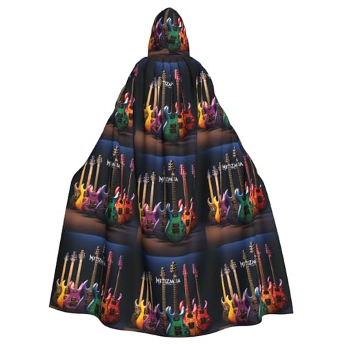 YYHWHJDE Guitars Prints Halloween Erwachsene Kapuzenumhang für Partys und Kostüme von YYHWHJDE