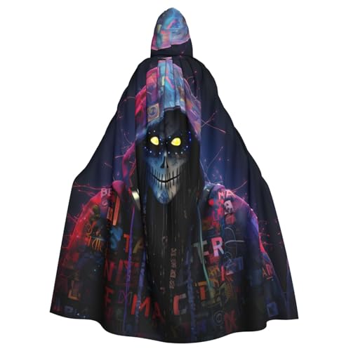 YYHWHJDE Hacker Era Muster Halloween Erwachsene Kapuzenumhang für Party Kostüm Cosplay Bühne Maskerade Thema Tanz Comic Con von YYHWHJDE